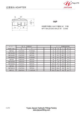 एनपीटी पुरुष एसएई फ्लेयर कनेक्टर