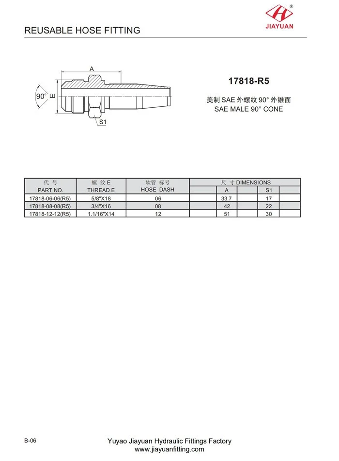 SAE 90° CONE Hose Fittings